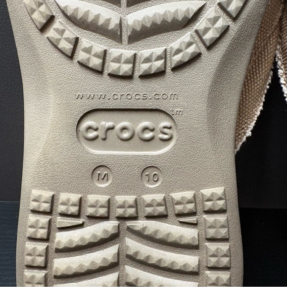 Crocs Men's Santa Cruz Canvas Flip Flops In Khaki Size 10 - Picture 9 of 11